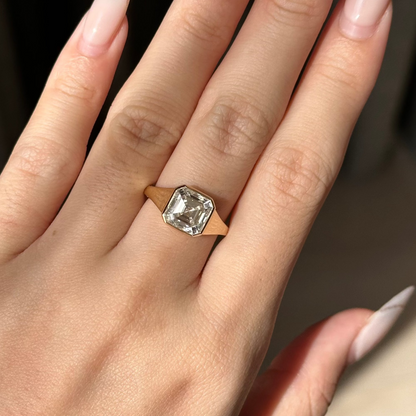 3 CT Asscher Bezel Moissanite Engagement Ring