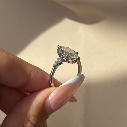 3 CT Marquise Three Stone Lab-Grown Diamond Engagement Ring