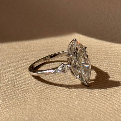 3 CT Marquise Three Stone Lab-Grown Diamond Engagement Ring