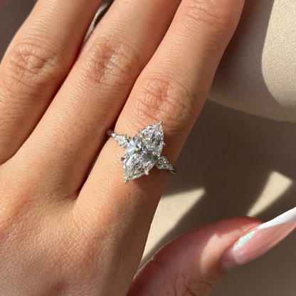 3 CT Marquise Three Stone Lab-Grown Diamond Engagement Ring