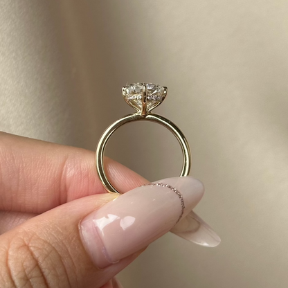 3 CT Cushion Hidden Halo Lab Grown Diamond Engagement Ring