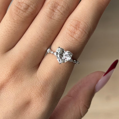 2 CT Heart Hidden Halo & Pave Lab Grown Diamond Engagement Ring