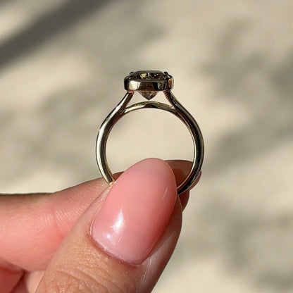 3.09 CT Elongated Cushion Bezel Solitaire Lab-Grown Diamond Engagement Ring