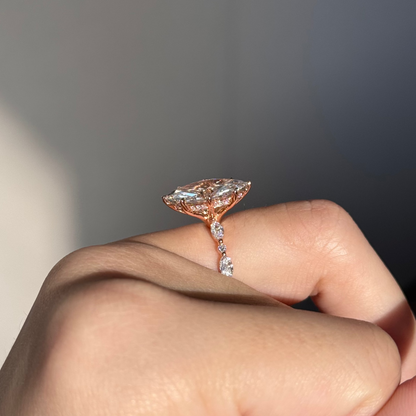 3 CT Marquise Pave Lab Grown Diamond Engagement Ring