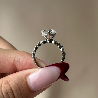 2 CT Heart Hidden Halo & Pave Lab Grown Diamond Engagement Ring