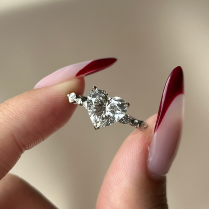 2 CT Heart Hidden Halo & Pave Lab Grown Diamond Engagement Ring