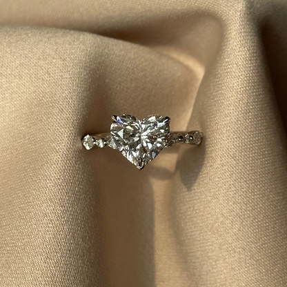 2 CT Heart Hidden Halo & Pave Lab Grown Diamond Engagement Ring