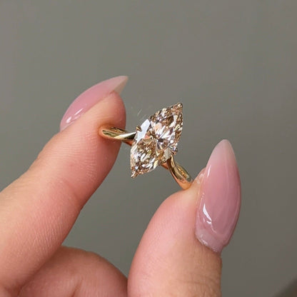 2.79 CT Marquise Solitaire Lab-Grown Diamond Engagement Ring