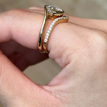 2.09 CT East West Asscher Solitaire Moissanite Engagement Ring