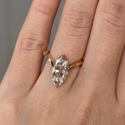 2.79 CT Marquise Solitaire Lab-Grown Diamond Engagement Ring
