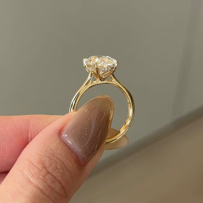 3.06 CT Oval Hidden Halo Lab Grown Diamond Engagement Ring