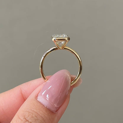 4 CT Emerald Bezel Solitaire Lab-Grown Diamond Engagement Ring