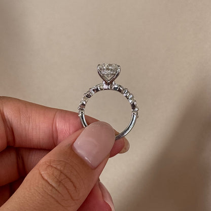 3 CT Oval Hidden Halo & Pave Lab Grown Diamond Engagement Ring