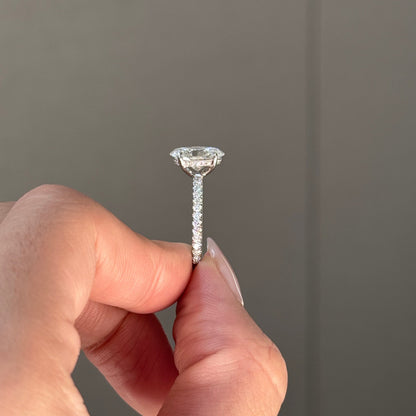2 CT Oval Pave Lab Grown Diamond Engagement Ring