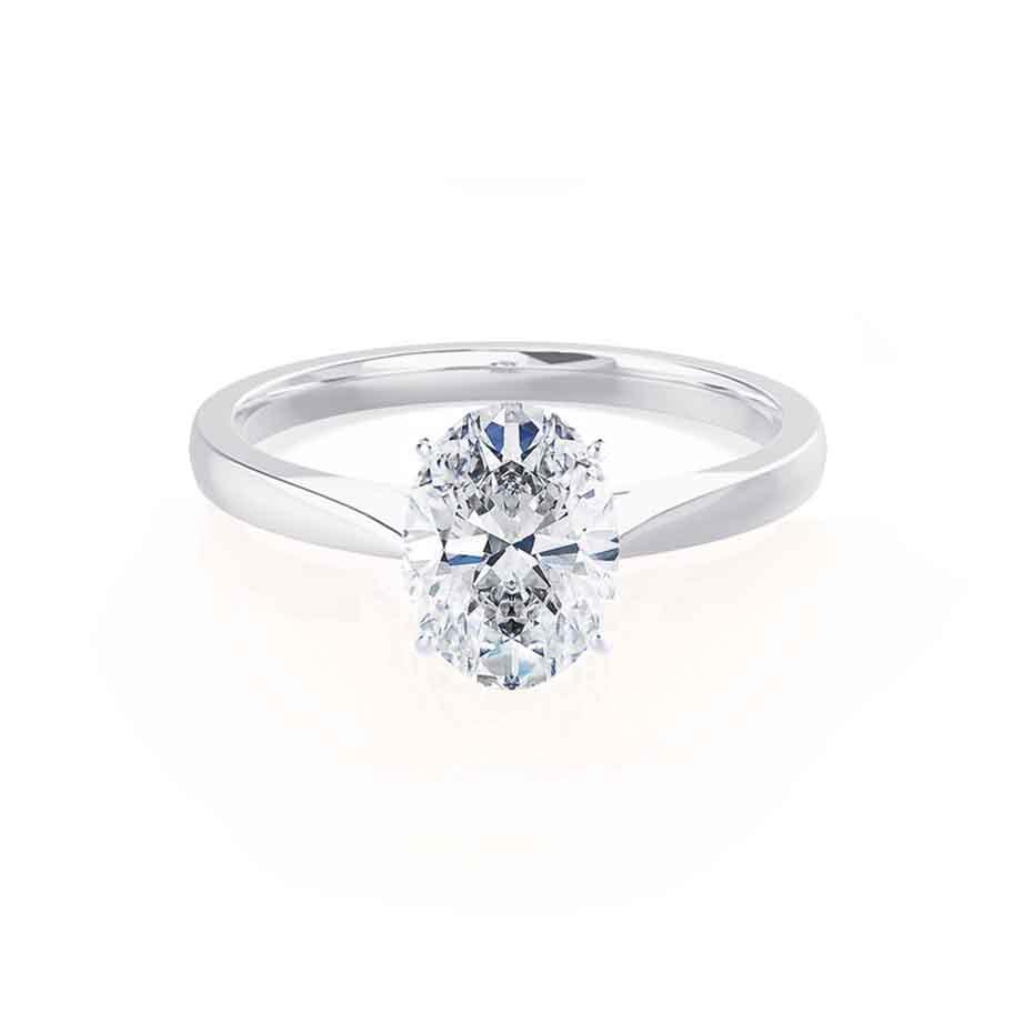 1.5 CT Oval Solitaire Lab Grown Diamond Engagement Ring