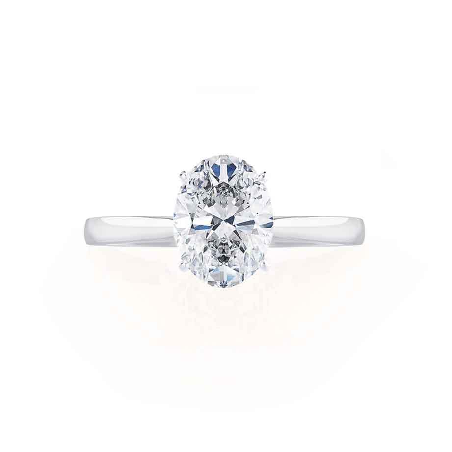1.5 CT Oval Solitaire Lab Grown Diamond Engagement Ring