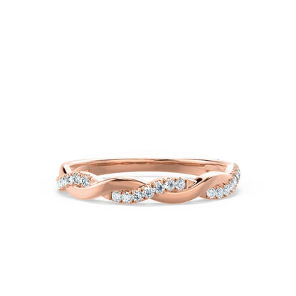 0.2 TCW Round Twisted Lab Grown Diamond Wedding Band