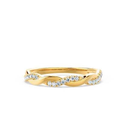 0.2 TCW Round Twisted Lab Grown Diamond Wedding Band