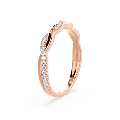 0.2 TCW Round Twisted Lab Grown Diamond Wedding Band