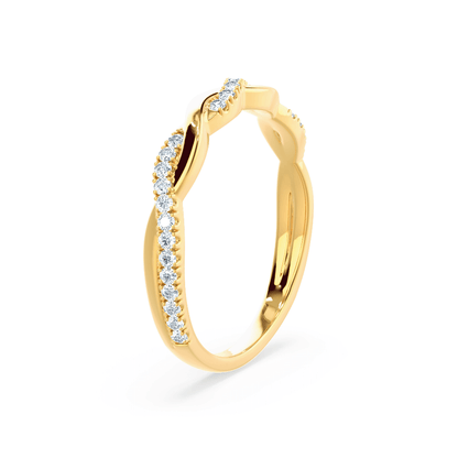 0.2 TCW Round Twisted Lab Grown Diamond Wedding Band