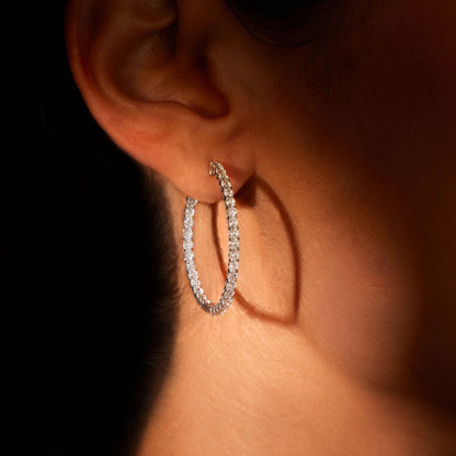 1.20 TCW Round Lab Grown Diamond Hoop Earrings