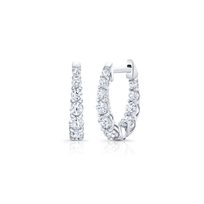 0.9 TCW Round Lab Grown Diamond Huggies Earrings