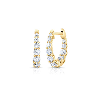 0.9 TCW Round Lab Grown Diamond Huggies Earrings