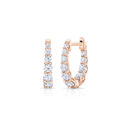 0.9 TCW Round Lab Grown Diamond Huggies Earrings
