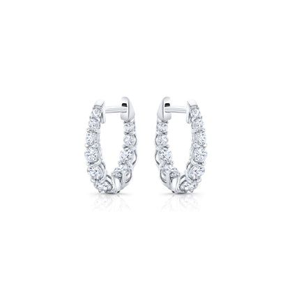 0.9 TCW Round Lab Grown Diamond Huggies Earrings