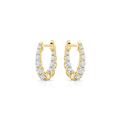 0.9 TCW Round Lab Grown Diamond Huggies Earrings