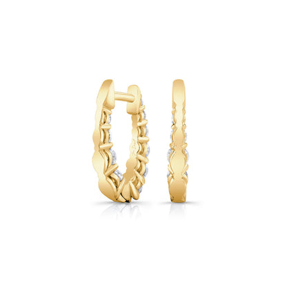 0.9 TCW Round Lab Grown Diamond Huggies Earrings