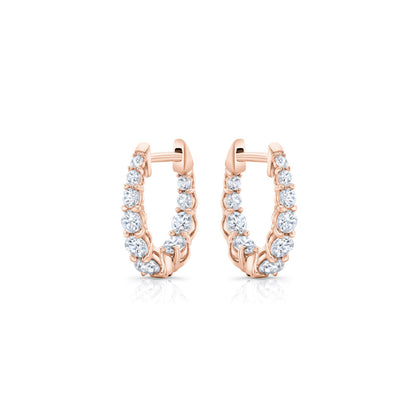 0.9 TCW Round Lab Grown Diamond Huggies Earrings