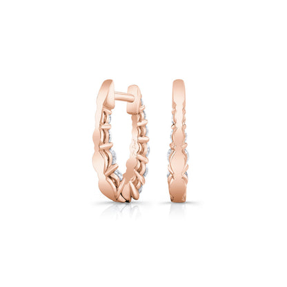 0.9 TCW Round Lab Grown Diamond Huggies Earrings
