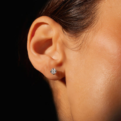 2 TCW Round Lab Grown Diamond Stud Earrings