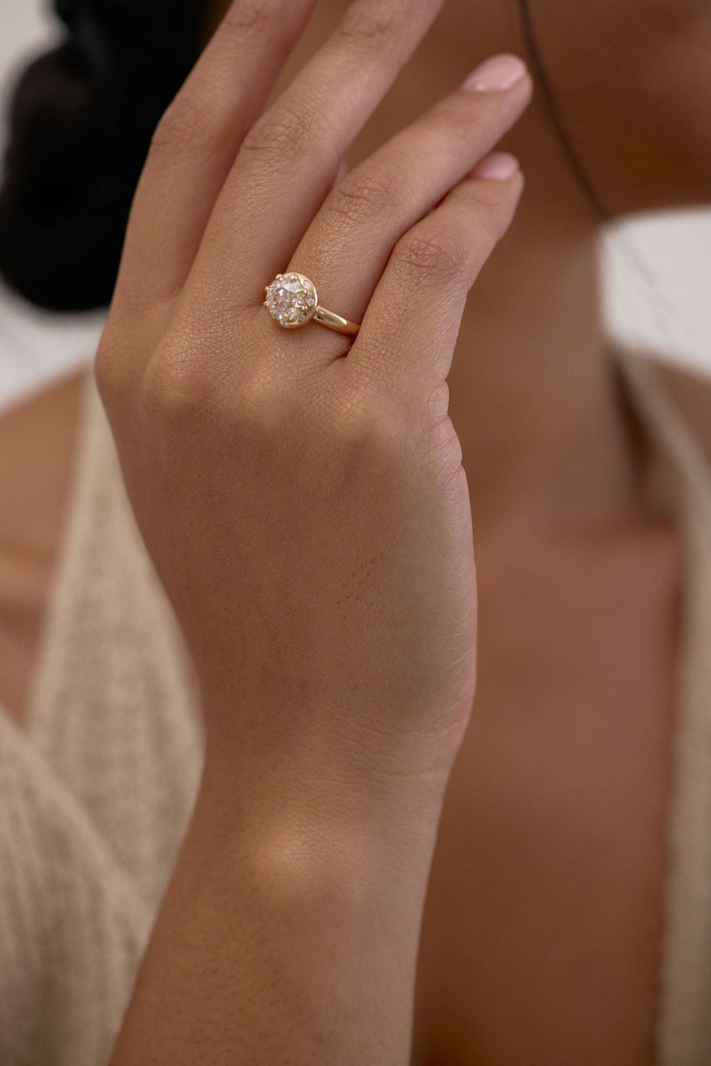 2 CT Round Halo & Pave Lab Grown Diamond Engagement Ring