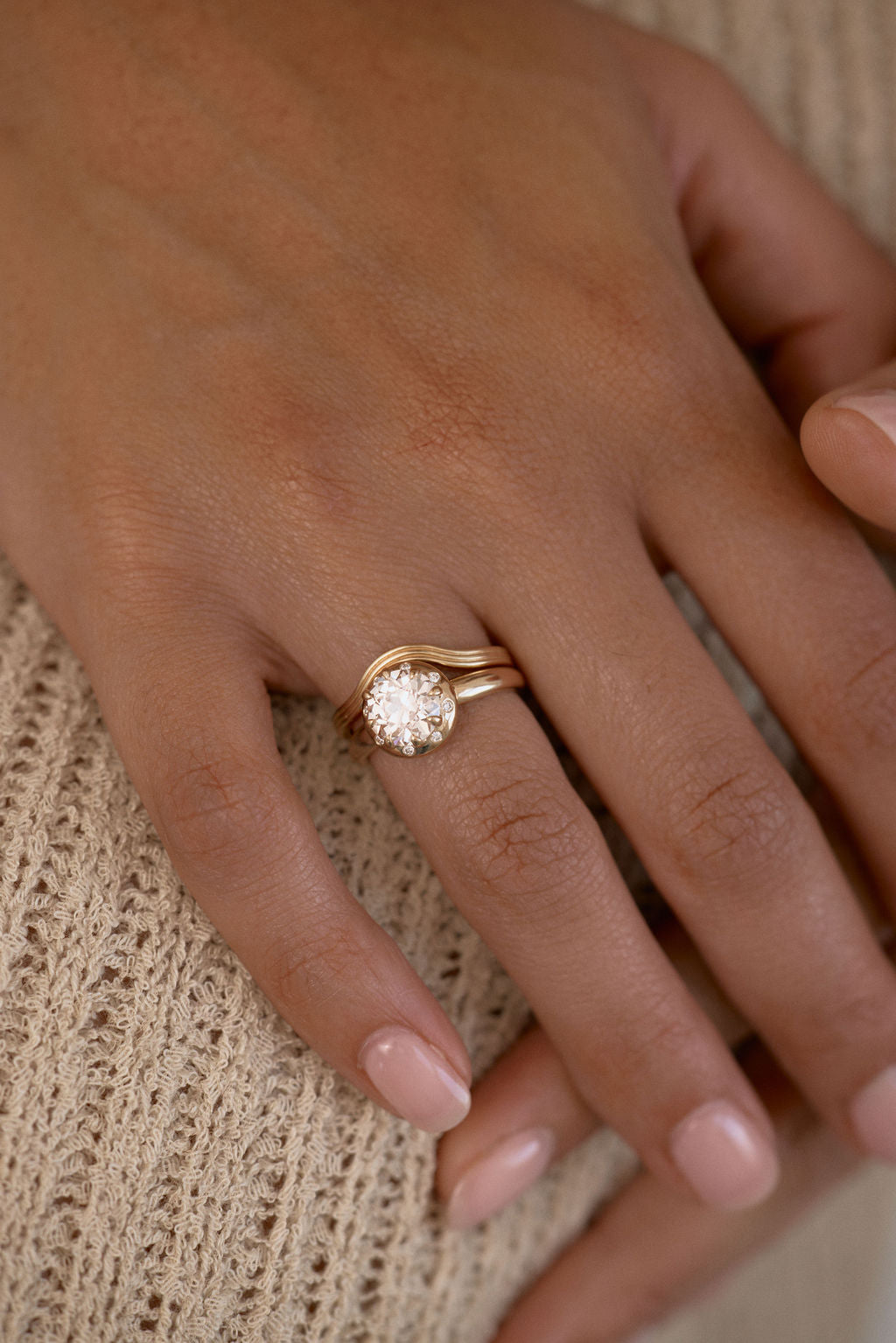 2 CT Round Halo & Pave Lab Grown Diamond Engagement Ring