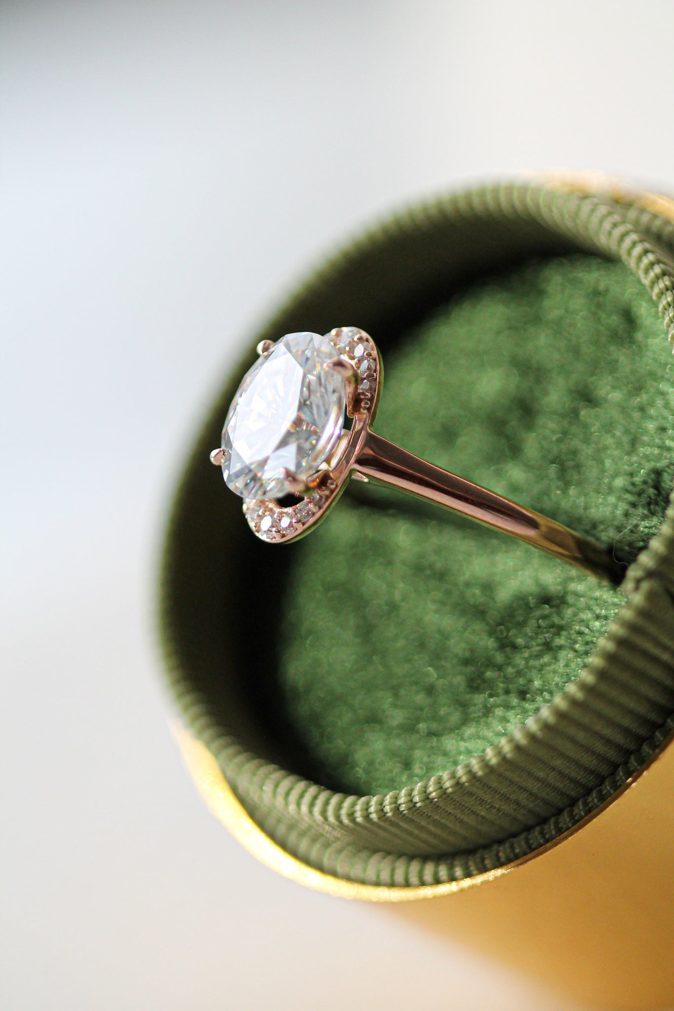 2 CT Round Halo & Pave Lab Grown Diamond Engagement Ring