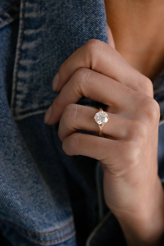 2 CT Round Halo & Pave Lab Grown Diamond Engagement Ring