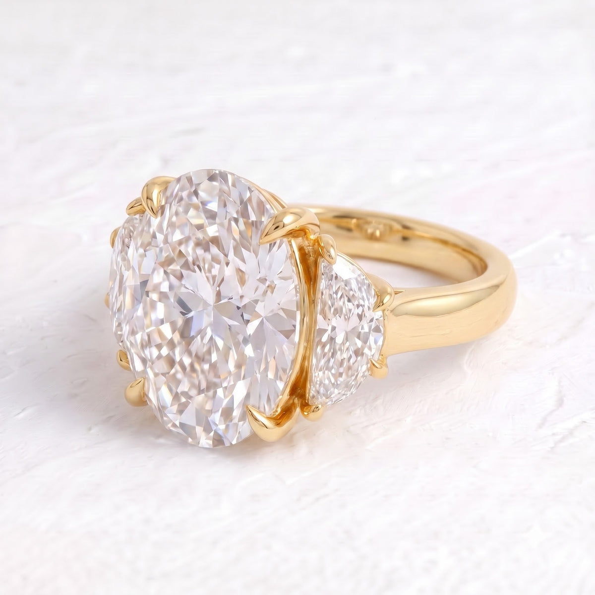 Serena Williams – Inspired Oval Cut Three Stone Lab Grown Diamond Engagement Ring