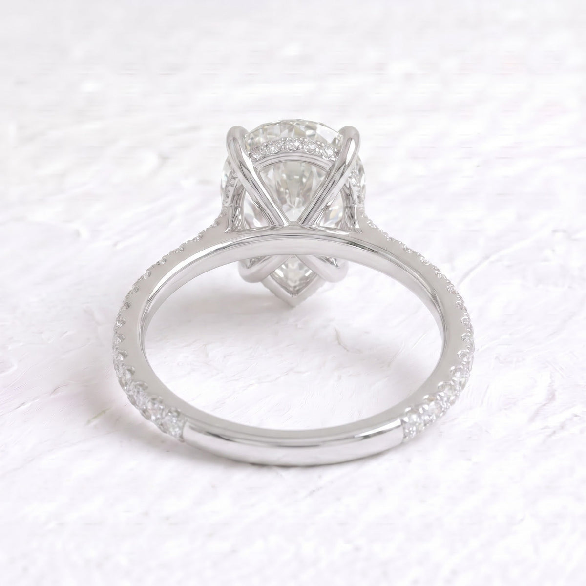 Adele – Inspired Pear Cut Pave Lab Grown Diamond Engagement Ring