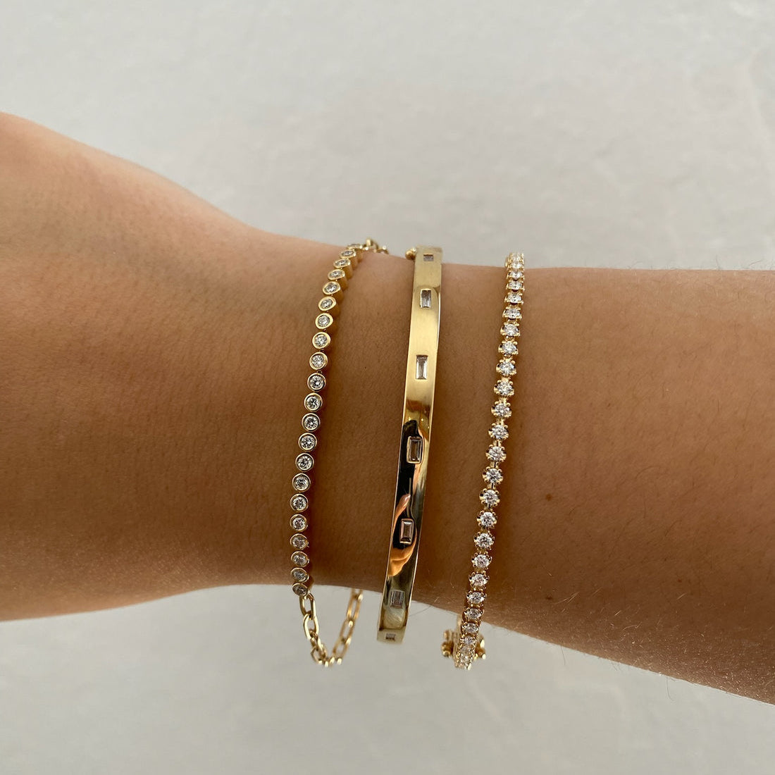 0.67 TCW Round Lab Grown Diamond Full Eternity Bracelet