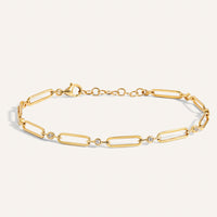 0.15 TCW Round Lab Grown Diamond Paper clip Bracelet