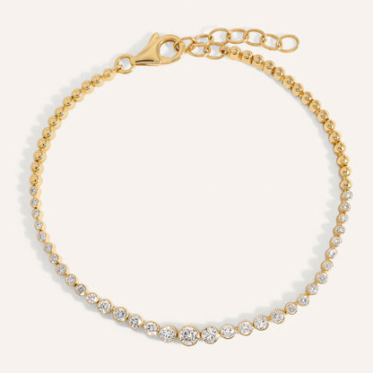 0.83 TCW Round Lab Grown Diamond Half Eternity Bracelet