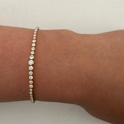 0.83 TCW Round Lab Grown Diamond Half Eternity Bracelet