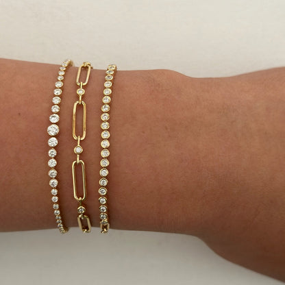 0.83 TCW Round Lab Grown Diamond Half Eternity Bracelet