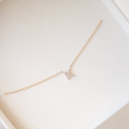 0.1 TCW Round Lab Grown Diamond Initial Pendant Necklace