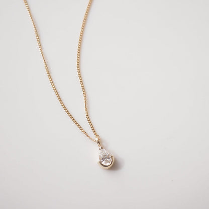 0.03 CT Floating Pear Lab Grown Diamond Necklace