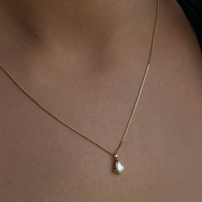 0.03 CT Floating Pear Lab Grown Diamond Necklace