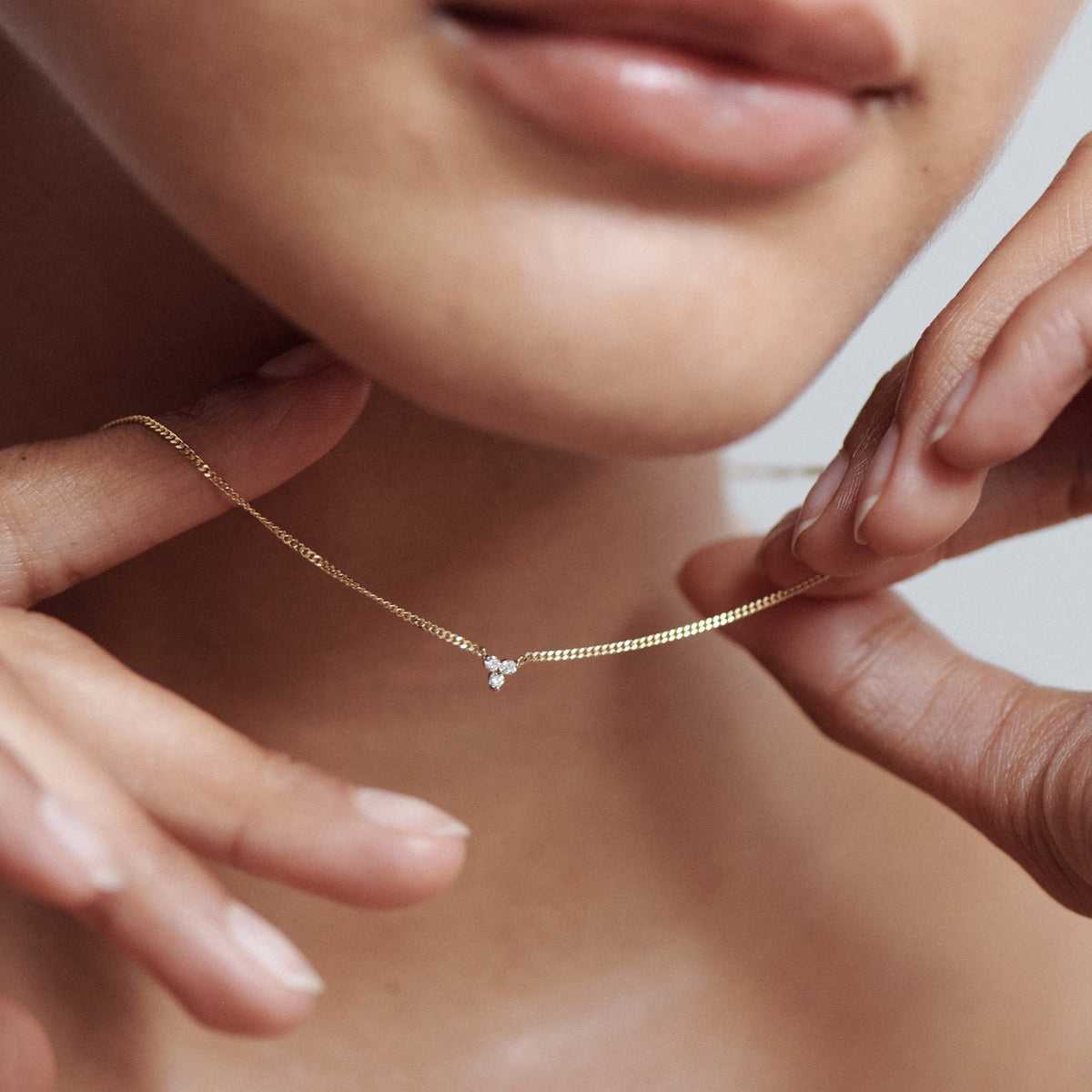 0.05 TCW Round Lab Grown Diamond Therefore Necklace