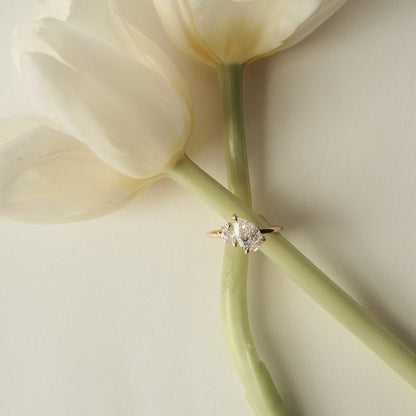 1.5 TCW Pear Two Stone Lab Grown Diamond Engagement Ring